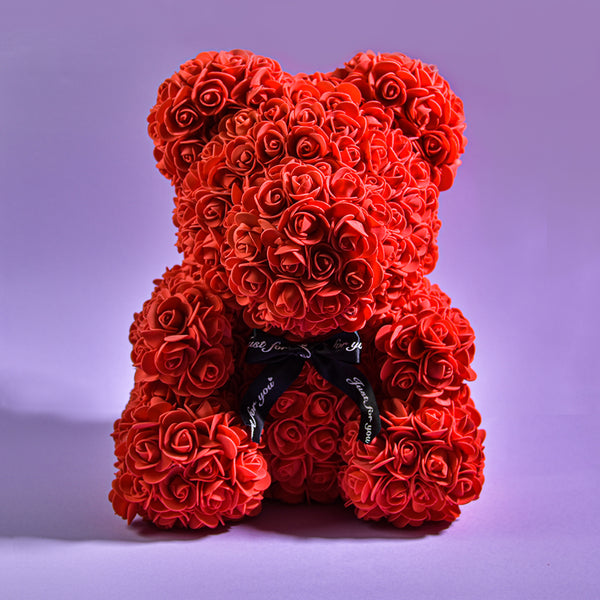 Real rose teddy bear cheap near me