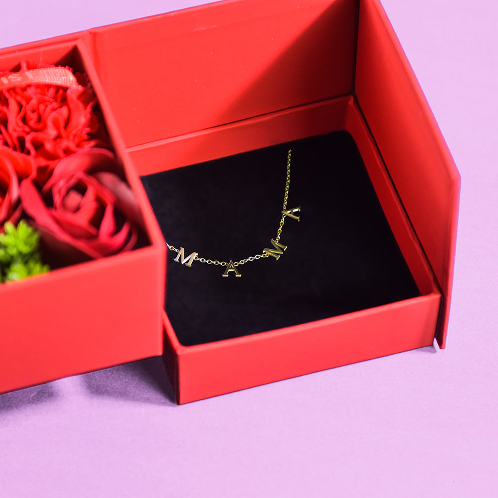 MaMa Forever Rose Necklace Box Red Mother's Day Gift Idea Gift For